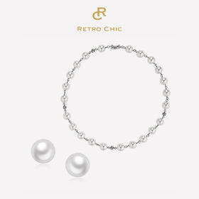 【沈梦辰同款】RetroChic 意大利复古创意饰品 花豹耳钉/颈链(白色)