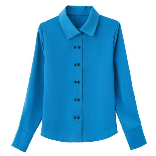 秋季新款，时尚经典纯色双排扣设计简约时尚百搭大码衬衫KQL-B24N2335 商品图4