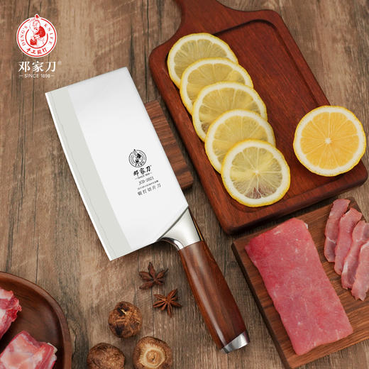 【代发】邓家刀高品质菜刀三合夹钢锻打家用切片刀锋利轻便超薄切菜刀 商品图1