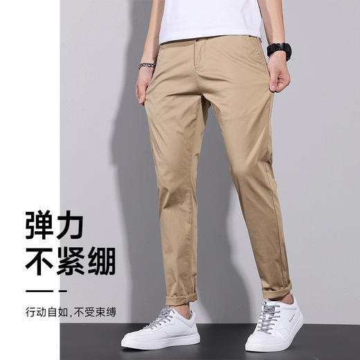 纯棉半松紧腰【新款DQ】大依优型大码男装小脚休闲裤加肥加大号肥佬宽松大号休闲长裤水洗棉Y 商品图2