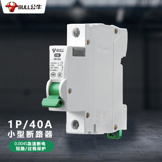 【DZ】公牛BULL空气开关LB5-63a/40A-1P/C型断路器230/400V 商品图0
