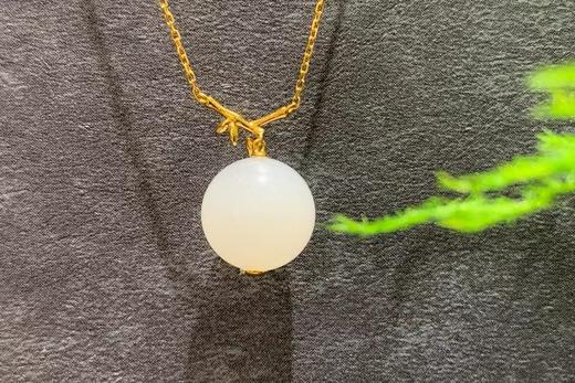 【御珠宫坊】金镶羊脂白玉珠 商品图0