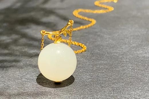 【御珠宫坊】金镶羊脂白玉珠 商品图1