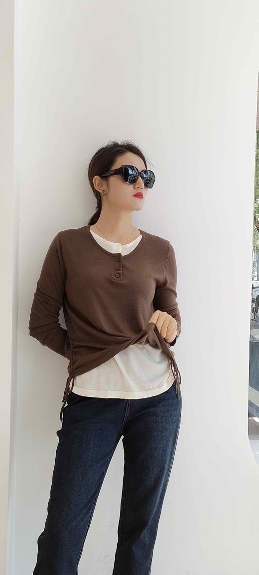 383855收绳假两件针织毛衫 商品图1