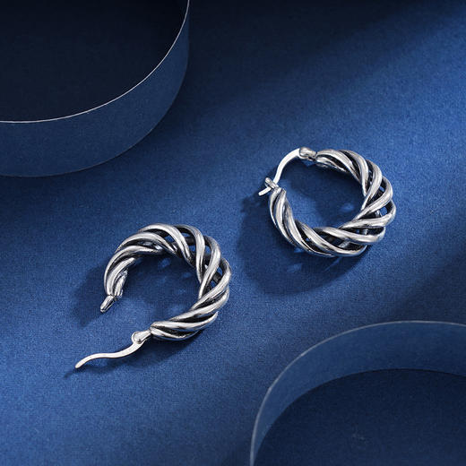 子佩集S925银【缠绵心动】耳环【YGEH007】扣环耳圈2309 商品图3