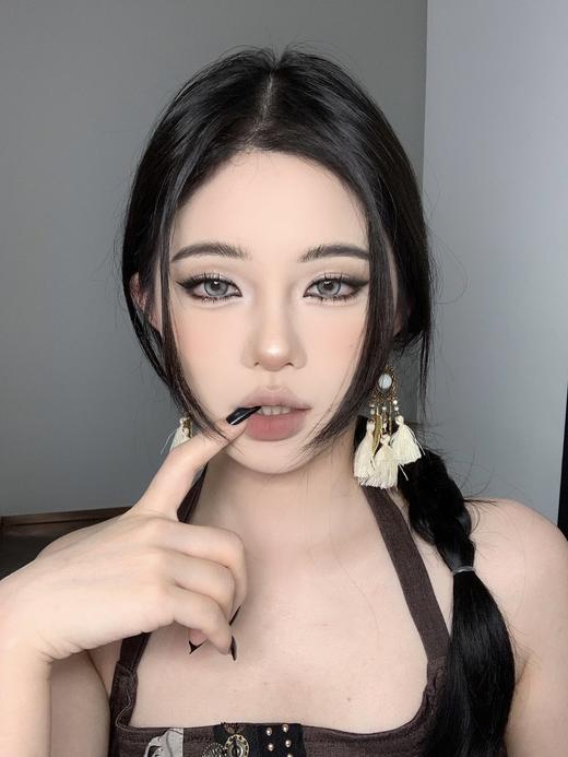 watermelens 半年抛 狼人传说&厌世狸猫 灰褐/绿 14.2mm  含硅水凝胶 商品图1