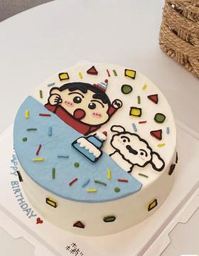 【臻品系列】---手绘【蜡笔小新】蛋糕