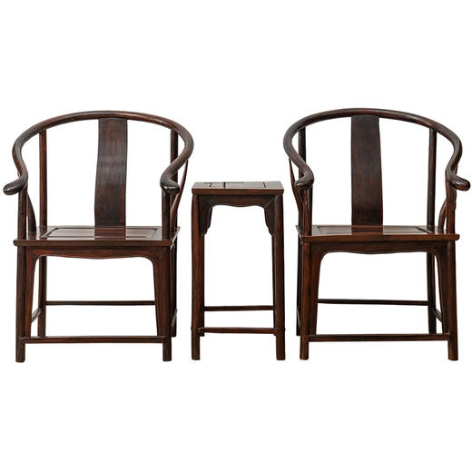 二十世纪 红木素工圈椅成套（两椅一几） 商品图5