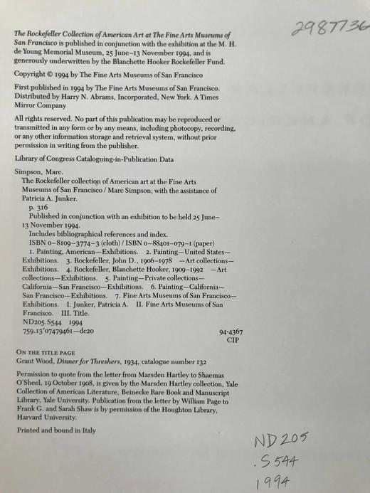 洛克菲勒美国艺术收藏图集 165幅插图（140幅彩色） 精装大16开 商品图4