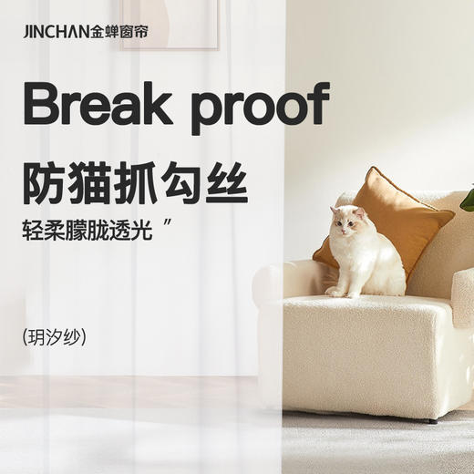 #玥汐纱#金蝉防猫抓轻奢纱帘 商品图0