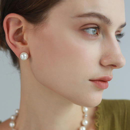 【沈梦辰同款】RetroChic 意大利复古创意饰品 花豹耳钉/颈链(白色) 商品图2