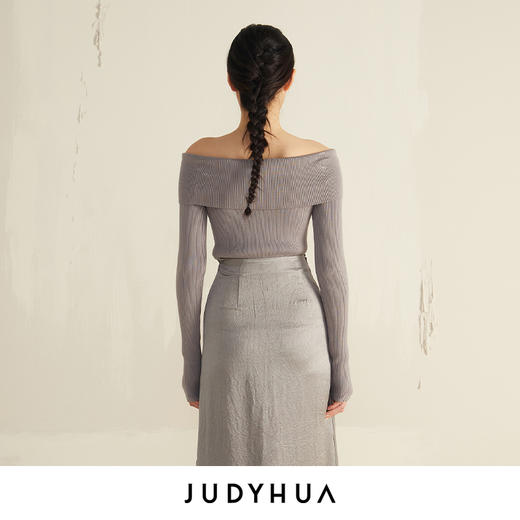 JUDYHUA 一字领针织毛衣 商品图2