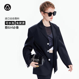 TITIKA ACTIVE瑜伽服秋季纯黑运动西装女休闲空气感免烫外套oversized  38J71100