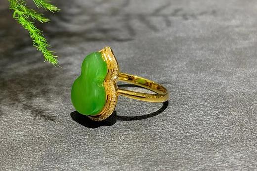 【御珠宫坊】金镶碧玉葫芦戒指 商品图4