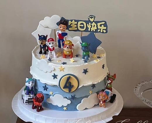 【臻品系列】---半翻糖加高三层夹心【汪汪队】蛋糕 商品图0