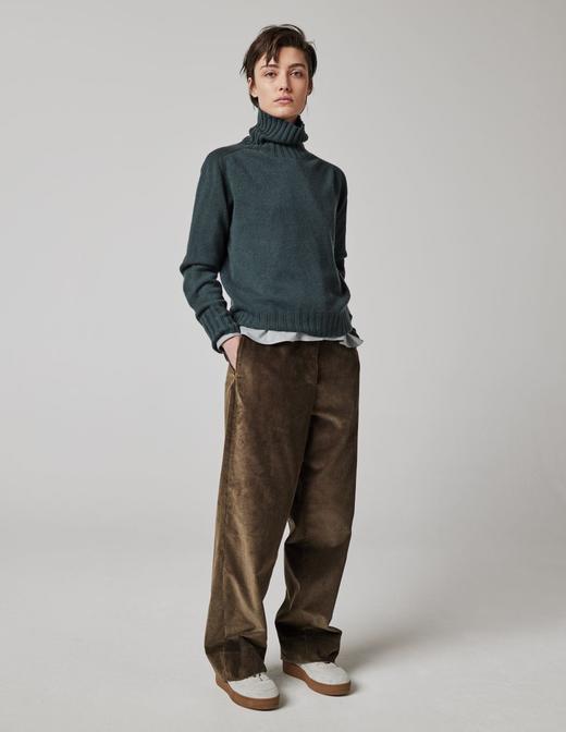 Margaret Howell 云杉绿/金褐色高领羊绒衫 商品图4