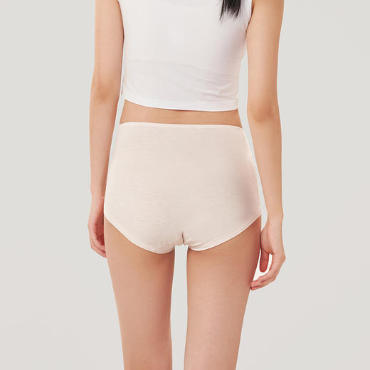都市丽人健康系列人棉色纱宽版包覆平角女士内裤中腰平角裤LK35M9 商品图3