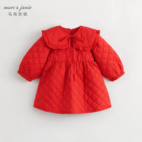 【三防】马克珍妮秋冬新款 女童娃娃领A字摆连衣裙231222