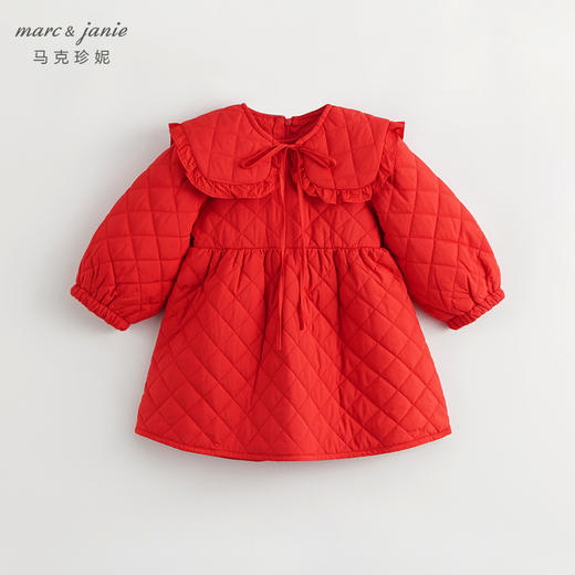 【三防】马克珍妮秋冬新款 女童娃娃领A字摆连衣裙231222 商品图0