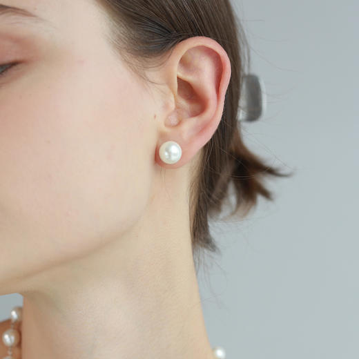 【沈梦辰同款】Retro Chic 意大利复古时尚首饰 花豹耳钉（白色，麻灰） 商品图4