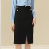 百姿 韩版黑色高腰半身裙秋季新款纯色包臀裙 商品缩略图0