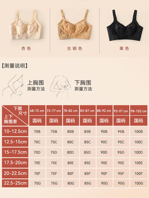 大胸显小，全罩杯，无钢圈，蔷薇花园长款调整型文胸 商品图4