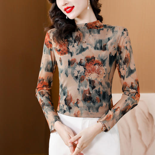 KQL-326H2328现货2023秋季新款长袖套头打底衫半高领显瘦上衣时尚洋气小衫 商品图0