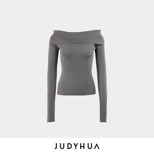 JUDYHUA 一字领针织毛衣 商品图3