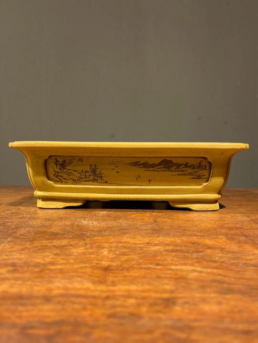 紫砂刻山水纹长方型花盆，顺丰包邮 商品图7