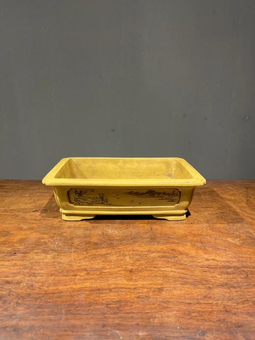 紫砂刻山水纹长方型花盆，顺丰包邮 商品图13