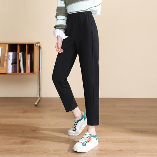 MYX-KDFY- 82079-Y纯色休闲裤秋季2023年新款哈伦裤九分裤高腰垂感时尚小脚裤 商品图4