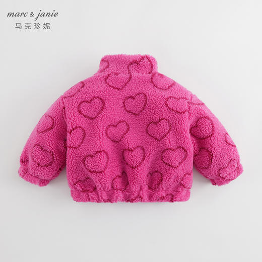 马克珍妮秋冬新款 女童爱心仿羊羔毛立领夹棉外套231351 商品图1