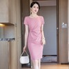 娜璐多 修身显瘦气质OL连衣裙女2023年新款夏季短袖职业连衣裙设计感温柔 商品缩略图0