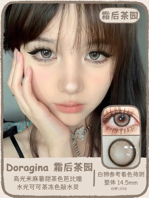 Doragina旗下年抛 · 霜后茶园&焦糖松栗｜14.5mm白狮参考着色待测｜韩产年抛 2片 商品图0