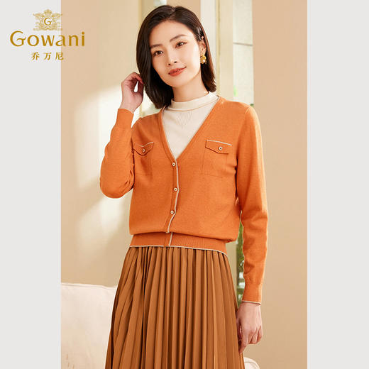 乔万尼秋新品羊毛衫假两件撞色针织衫ET3M768 商品图2