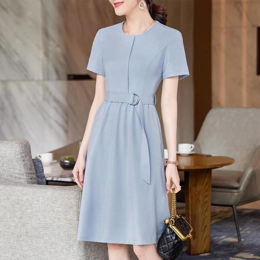 娜璐多 女装休闲时尚连衣裙2023夏季新款小个子短袖高腰显瘦A字裙 商品图0