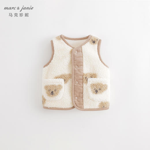 马克珍妮秋冬新款 男女童无感印花摇粒绒马甲 宝宝上衣231537 商品图1