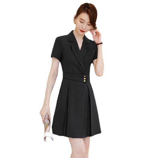 娜璐多 夏款西装连衣裙女职业装气质女神范高级感百褶裙OL收腰显瘦薄款夏 商品图4