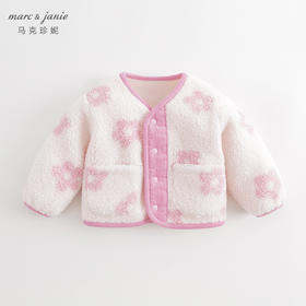 马克珍妮秋冬新款 男女童无感印花摇粒绒外套 宝宝上衣231536