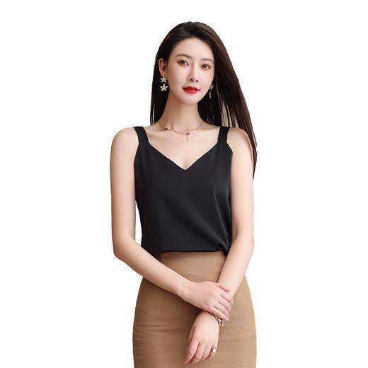 娜璐多 V领吊带背心内搭时尚洋气时髦设计感小众搭配西装打底仿醋酸缎面 商品图4