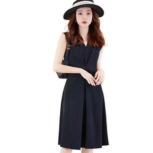娜璐多 赫本风无袖纯色背心裙2023年新款收腰温柔高级设计感女小众连衣裙 商品图4