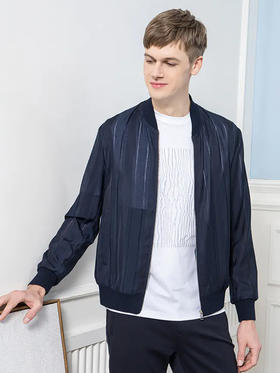 callisto藏青镂空提花轻便夹克  SQFEJ005C