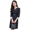 娜璐多 高级感中袖连衣裙女夏薄款2023新款网纱拼接气质女神范裙子送腰带 商品缩略图4