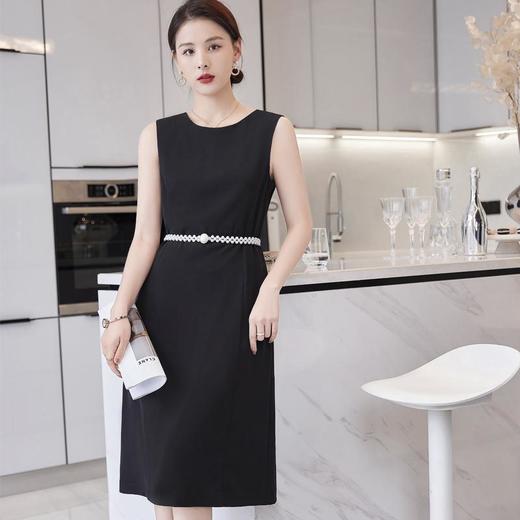 娜璐多 连衣裙女2023夏季新款时尚气质收腰显瘦圆领无袖背心百搭打底裙子 商品图2