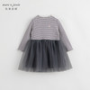 【吸湿发热】马克珍妮秋冬新款 女童半高领条纹网纱连衣裙231386 商品缩略图0