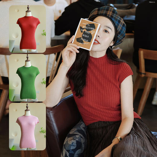 【预售5天】文艺菱格羊毛针织衫，超百搭，早秋必备 商品图0