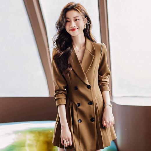 娜璐多 西装连衣裙女高冷御姐风气质收腰百褶裙A字短裙2023秋季新款女神 商品图1