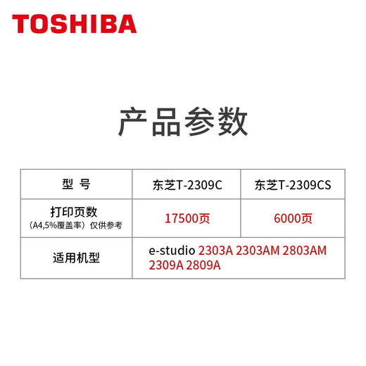 【DZ】东芝TOSHIBA 2303A2303AM2803A低容T-2309CS墨粉 商品图0