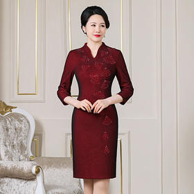 2023秋季新款年轻款喜婆婆婚宴装结婚礼服妈妈装高档连衣裙MLY