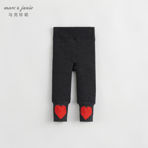 【加绒】马克珍妮冬装新款 女童爱心脚口弹力打底裤 232032 商品图2